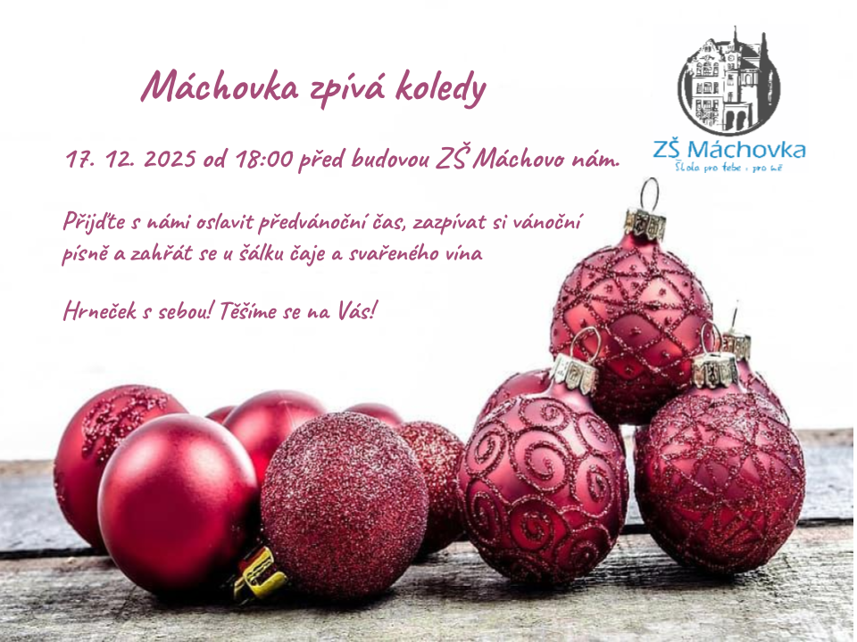 Vánoční zpívání před ZŠ Máchovo náměstí